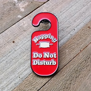 Sleeping Do Not Disturb Sign Enamel Pin | Funny Lapel Pin | Sleep Enamel pins | Funny Lapel Pins | Funny pin | Hat Pin