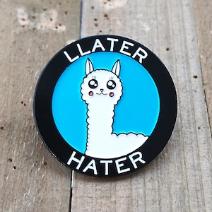 Kawaii Enamel Pin | Llama Llater Hater Lapel Pin | Funny Hat Pin | Cute ...