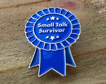 Introvert Enamel Pin - Small Talk Survivor lapel pin - introvert lapel pins - hat pin - enamel pins - lapel pins - hat pins - funny pin