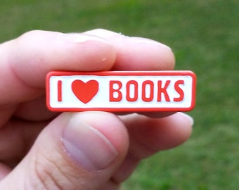 Boek emaille pin - I Love Books emaille pin - boekworm revers pin - leespin - boek emaille pinnen - leesachtige reversspeldjes - leespinnen