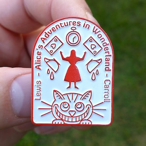 Alice in Wonderland Enamel Pin | Alices Adventures in Wonderland Lapel Pin | Book hat pin | Bookish Enamel Pins