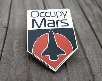 Ocupar alfiler de esmalte de Marte - alfiler espacial - alfiler de ciencia - alfiler de astronomía - alfiler de marte - alfiler de solapa - alfiler de sombrero - alfileres de esmalte - alfileres de solapa - alfileres de sombrero