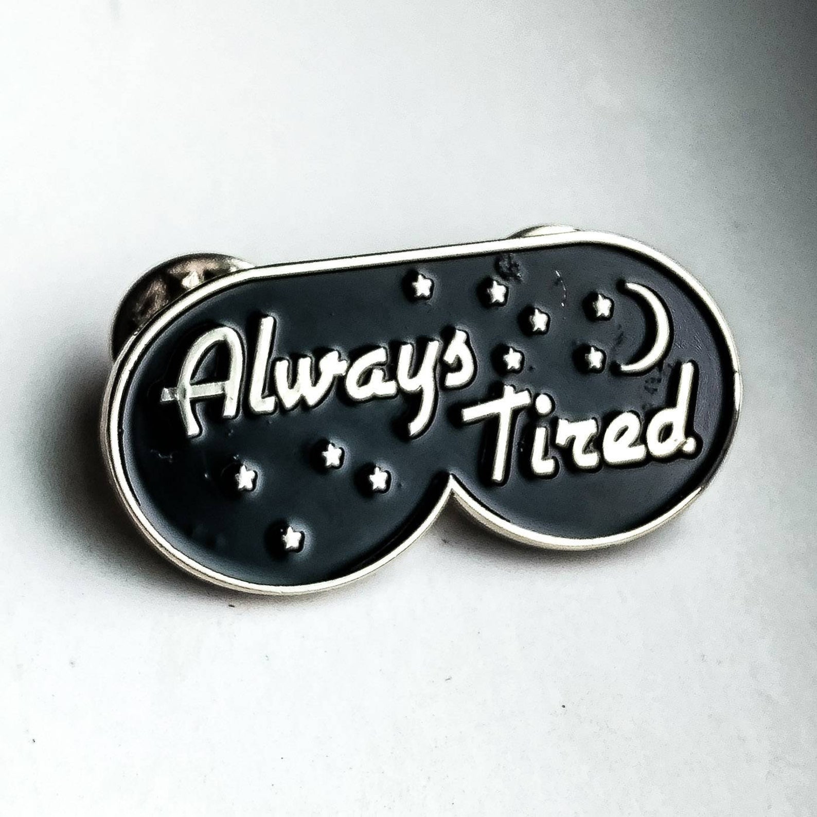 Always Tired Enamel pin Funny lapel pin Sleep hat pin Etsy
