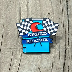 book enamel pin - speed reader lapel pin - bookish lapel pin - hat pin - lapel pins - enamel pins - gifts for readers - book pins - hat pins