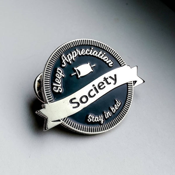 Sleep Appreciation Society Enamel Pin | Sleeping Lapel Pin | Funny Hat Pin | Enamel Pins | Lapel Pins | Hat Pins