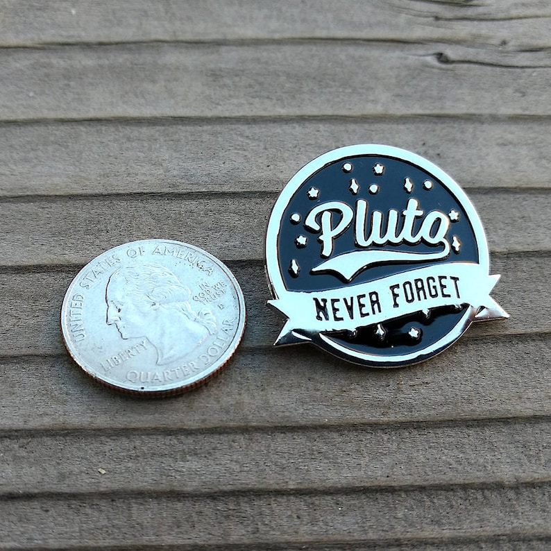 Astronomy enamel pin Pluto never forget science lapel pin funny hat pin