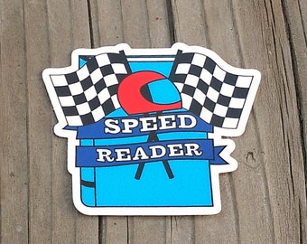 vinyl sticker - speed reader sticker - vinyl decal - laptop decal - book sticker - vinyl stickers - reading sticker - vinyl decals - gifts