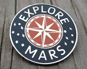 Alfiler de esmalte espacial / Explorar alfiler de solapa de Marte / alfiler de ciencia / alfiler de sombrero de astronomía