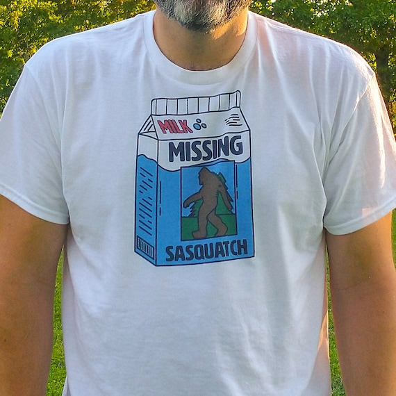 Missing Sasquatch T-Shirt | 50-50 Cotton Poly blend Bigfoot Tee | Cryptid | Faded vintage look