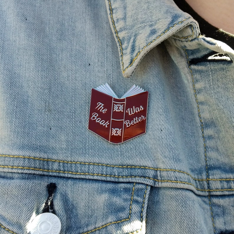 Book enamel pin book pin The Book Was Better reading pin | Etsy