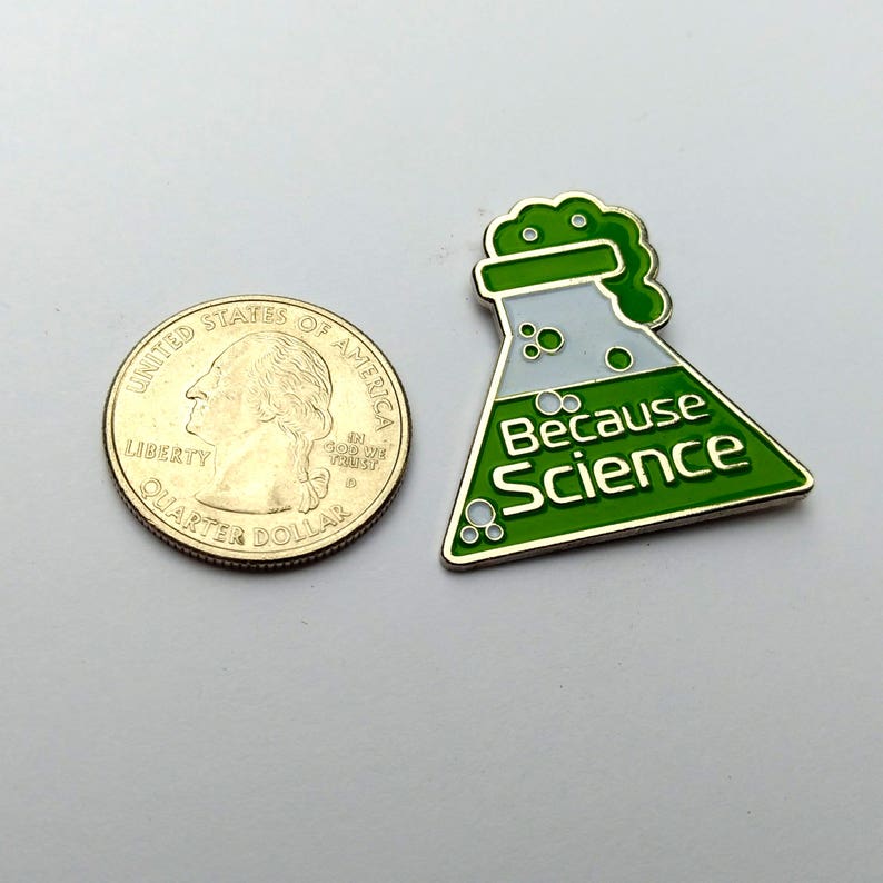 enamel pin because science pin lapel pin image 2