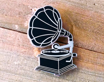 phonograph  Pin - enamel pin-  Retro Music pin - lapel pin - gramophone pin - enamel pins - lapel pins - cool pin - cute pin - retro pin