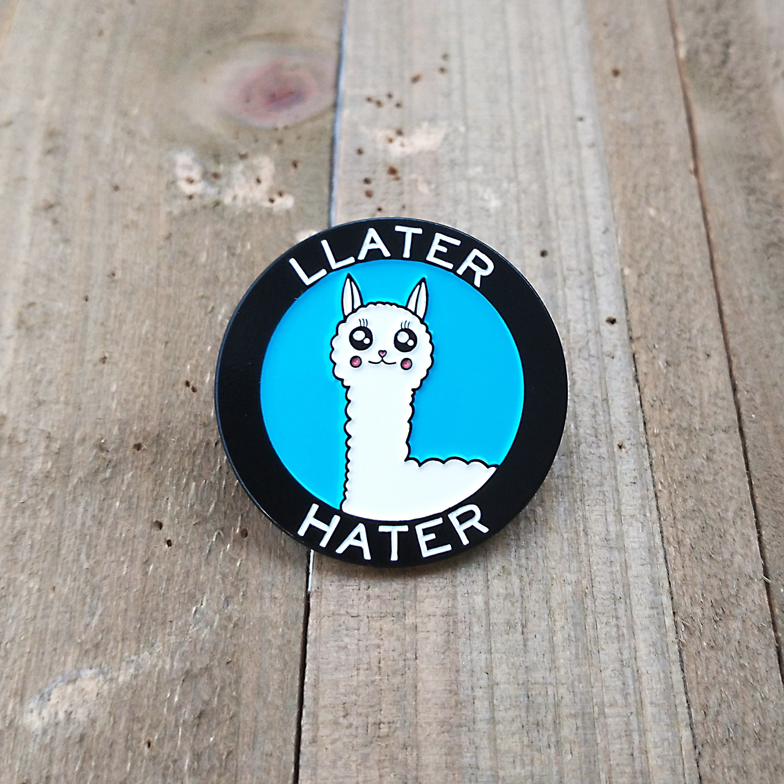 Kawaii Enamel Pin | Llama Llater Hater Lapel Pin | Funny Hat Pin | Cute ...
