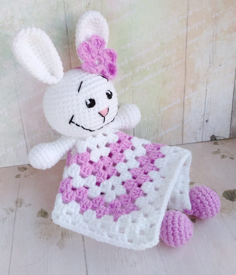 PATTERN Crochet Security Blanket Bunny Crochet Lovey Pattern Etsy