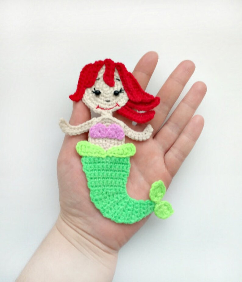 PATTERN Mermaid Applique Crochet Pattern PDF Instant Download Etsy