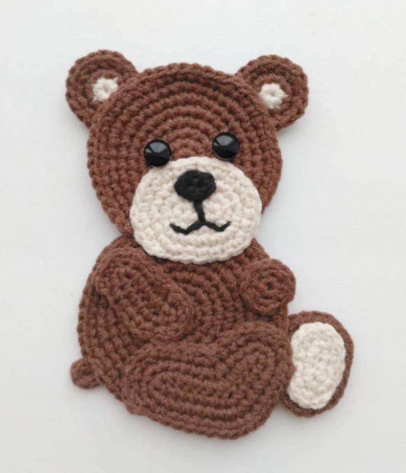 PATTERN Bear Applique Crochet Pattern PDF Woodland Animals Etsy