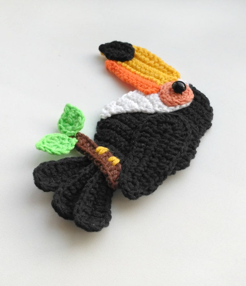 PATTERN Toucan Applique Crochet Pattern PDF Tropical Bird Etsy