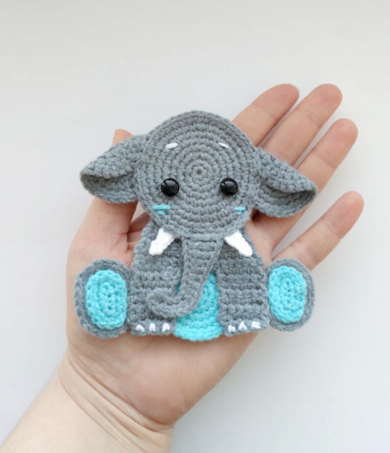 PATTERN Elephant Applique Crochet Pattern PDF Jungle Animal Etsy