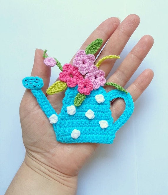 PATTERN Watering Can Applique Crochet Pattern PDF Baby Shower Etsy