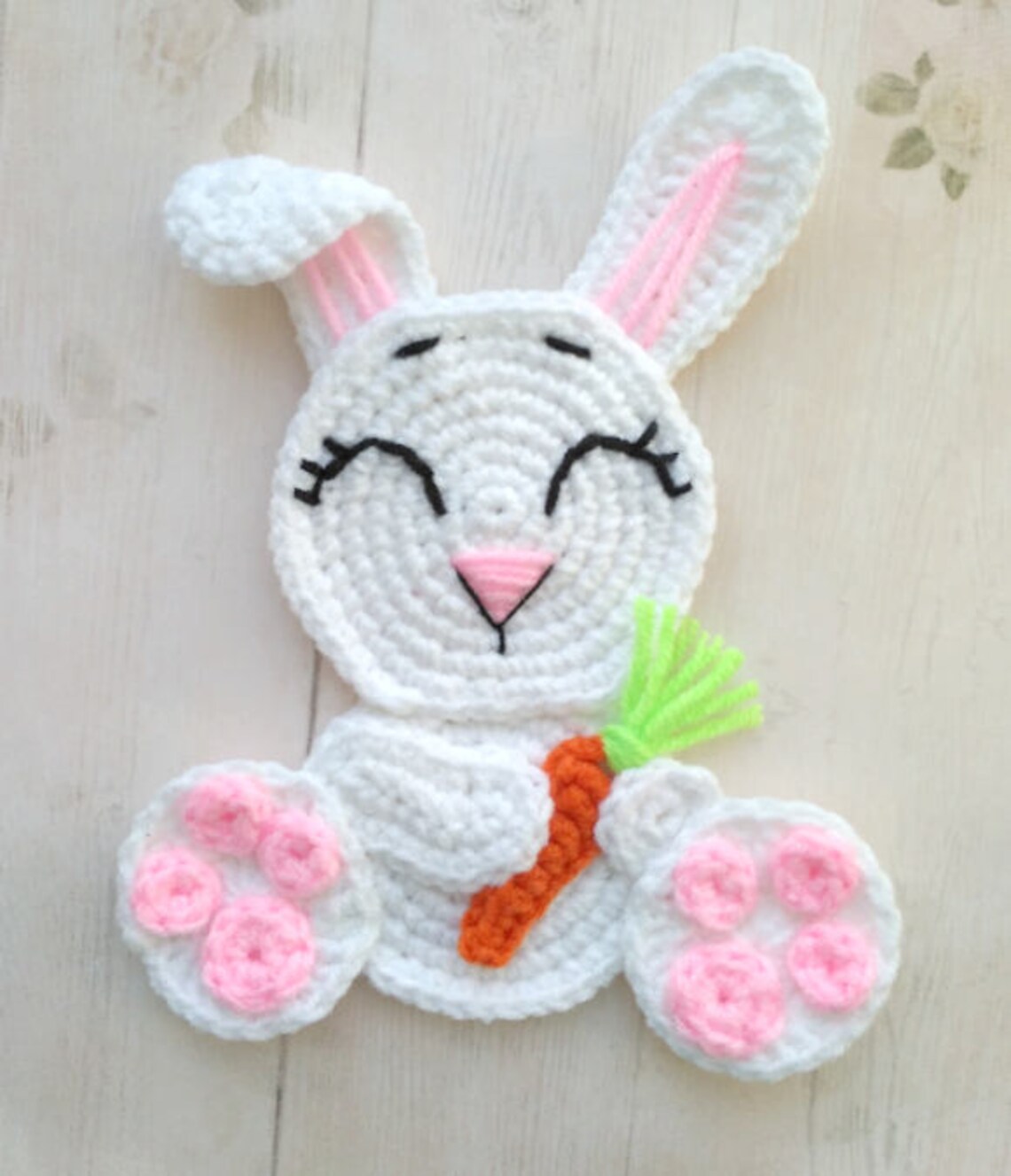 PATTERN Rabbit Applique Crochet Pattern PDF Woodland Animals Etsy