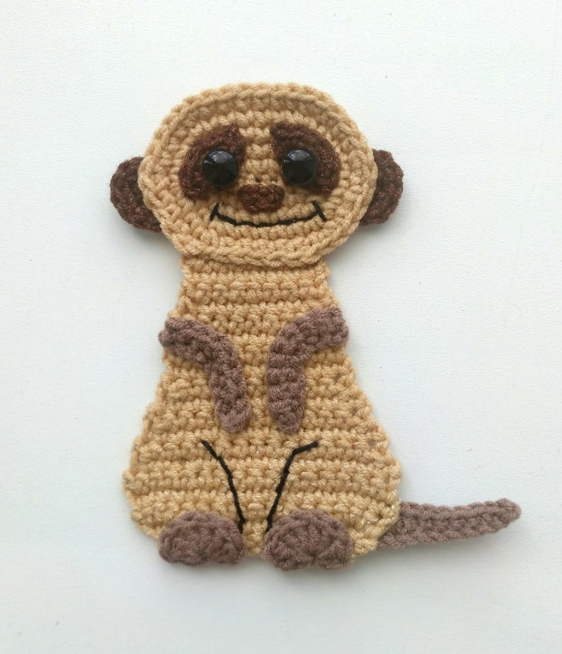PATTERN Meerkat Applique Crochet Pattern PDF Safari Zoo Animal Etsy