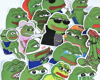 Pepe Frog Stickers Pack Vinyl (x34) - Pepe The Frog Decals - Feels Good Man - Sad Pepe