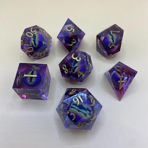 Dragon Eye Dice Liquid Core Dice Set, DnD dice, Dungeons and Dragons, MTG Dice, DnD Gifts, Tabletop Games, D20 Dice Set, DND Player Gift