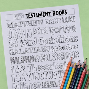 New Testament Books of the Bible coloring printable for PERSONAL USE.