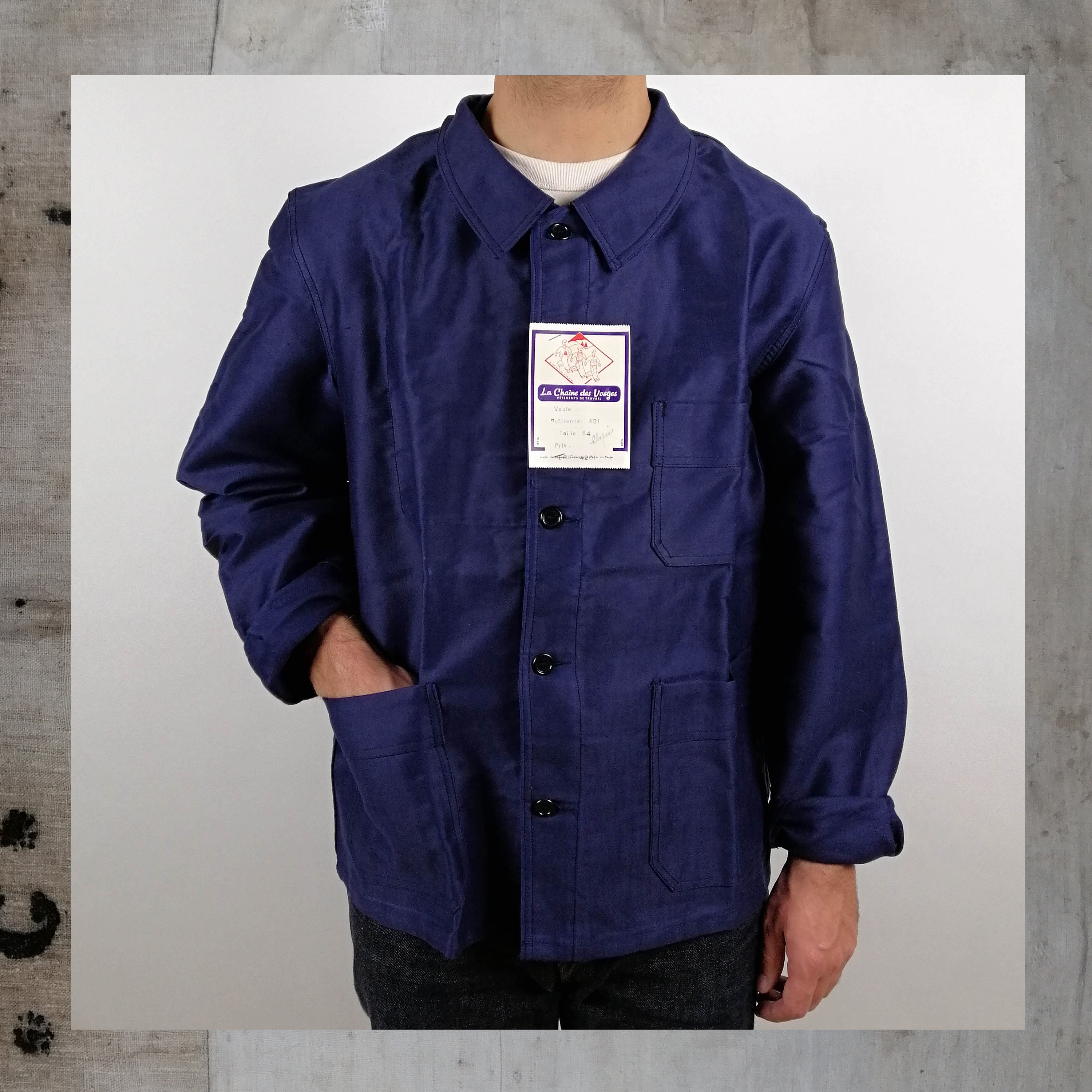 Deadstock La Chaine Des Vosges Moleskin Chore Jacket Size Mens 