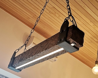 Wood Beam LED Pendant Light - Chandelier Wooden Chandelier Rustic Lighting Farmhouse Pendant Hanging Lamp Indoor Lighting Ceiling