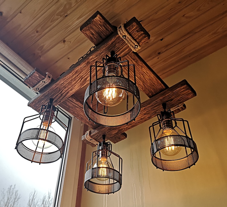 Rustic Light Fixture Hanging Light Rustic Lighting Etsy