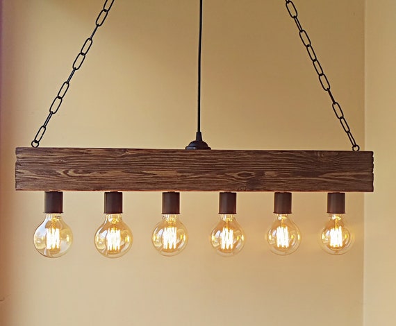 Indoor ceiling beam wood lamp
