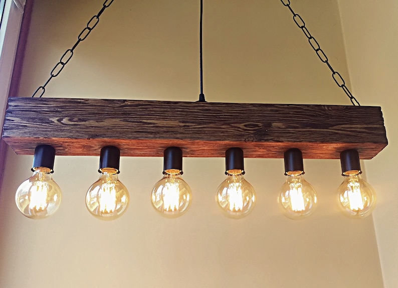 Beam Chandelier Wood Lighting Farmhouse Chandelier Etsy