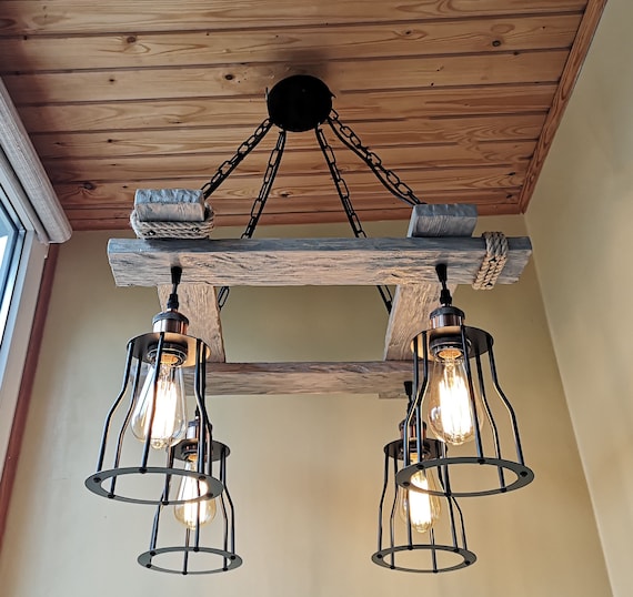 Rustic Light Fixture  Silver Hanging Light
