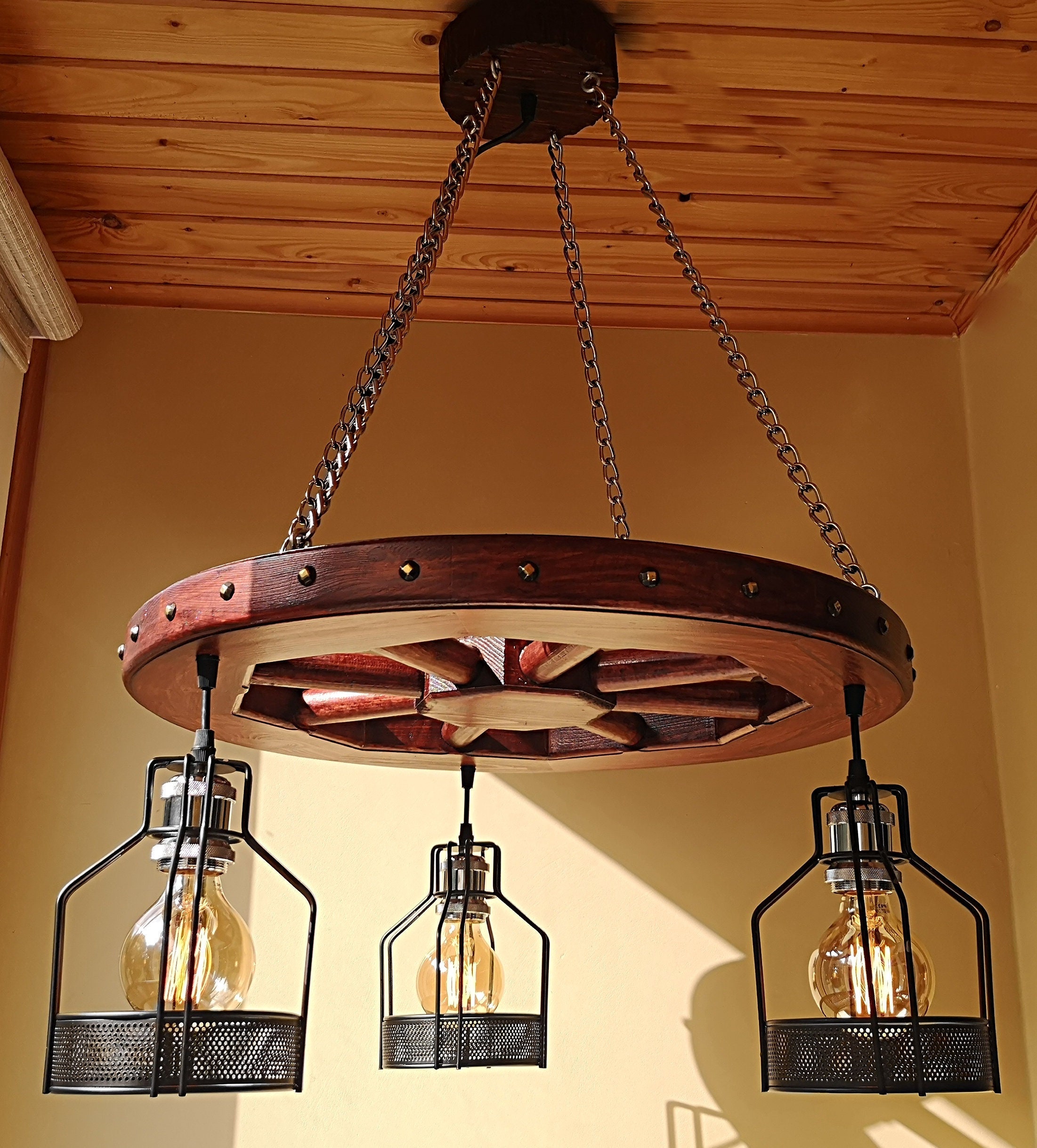 Wagon Wheel Light Fixture Rustic Galleries That Cham Online