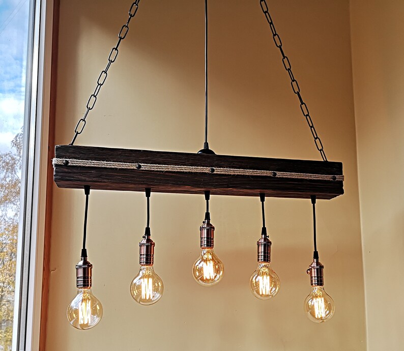 Holz Deckenleuchte Holz rustikale Kronleuchter | Etsy