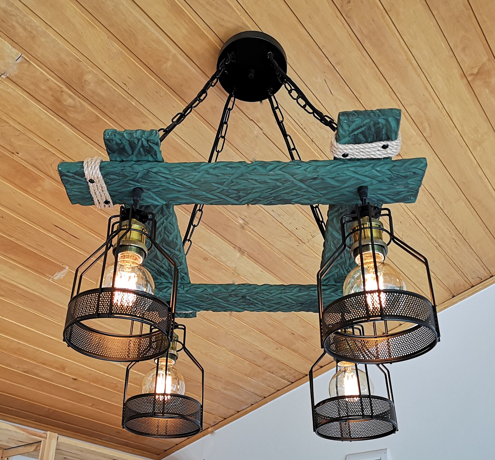 Rustic Light Fixture Green Light Rustic Lighting Green - Etsy