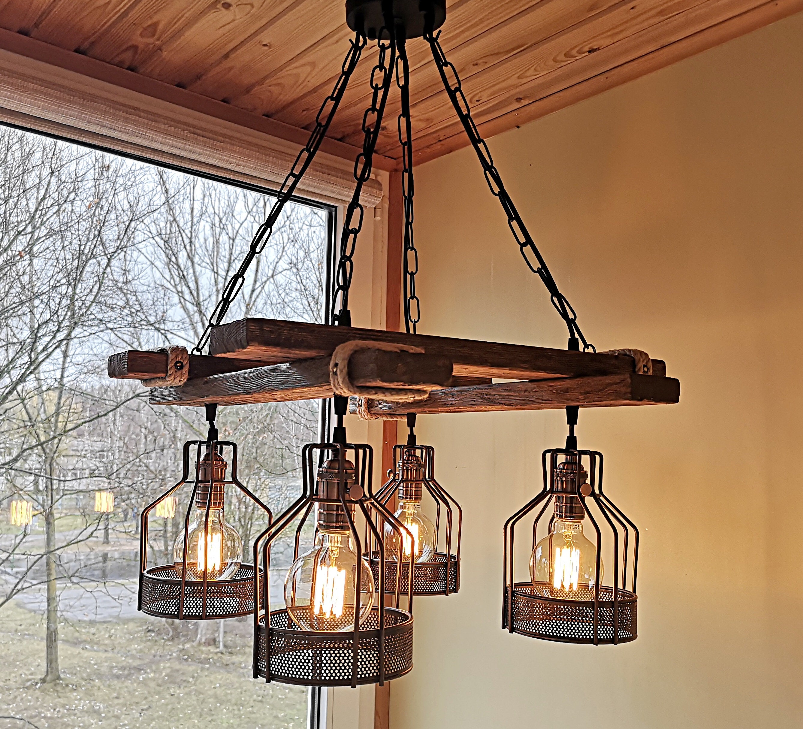 Rustic Light Fixture - Hanging Light - Rustic Lighting