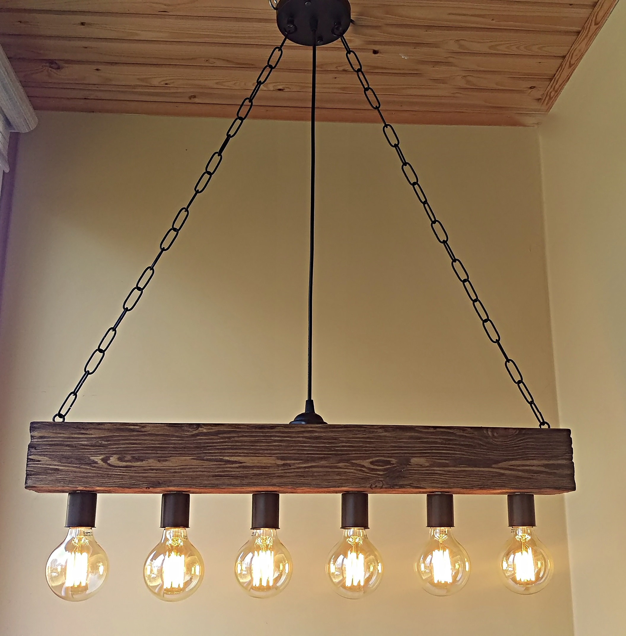 Beam Chandelier Wood Lighting Farmhouse Chandelier Etsy Canada
