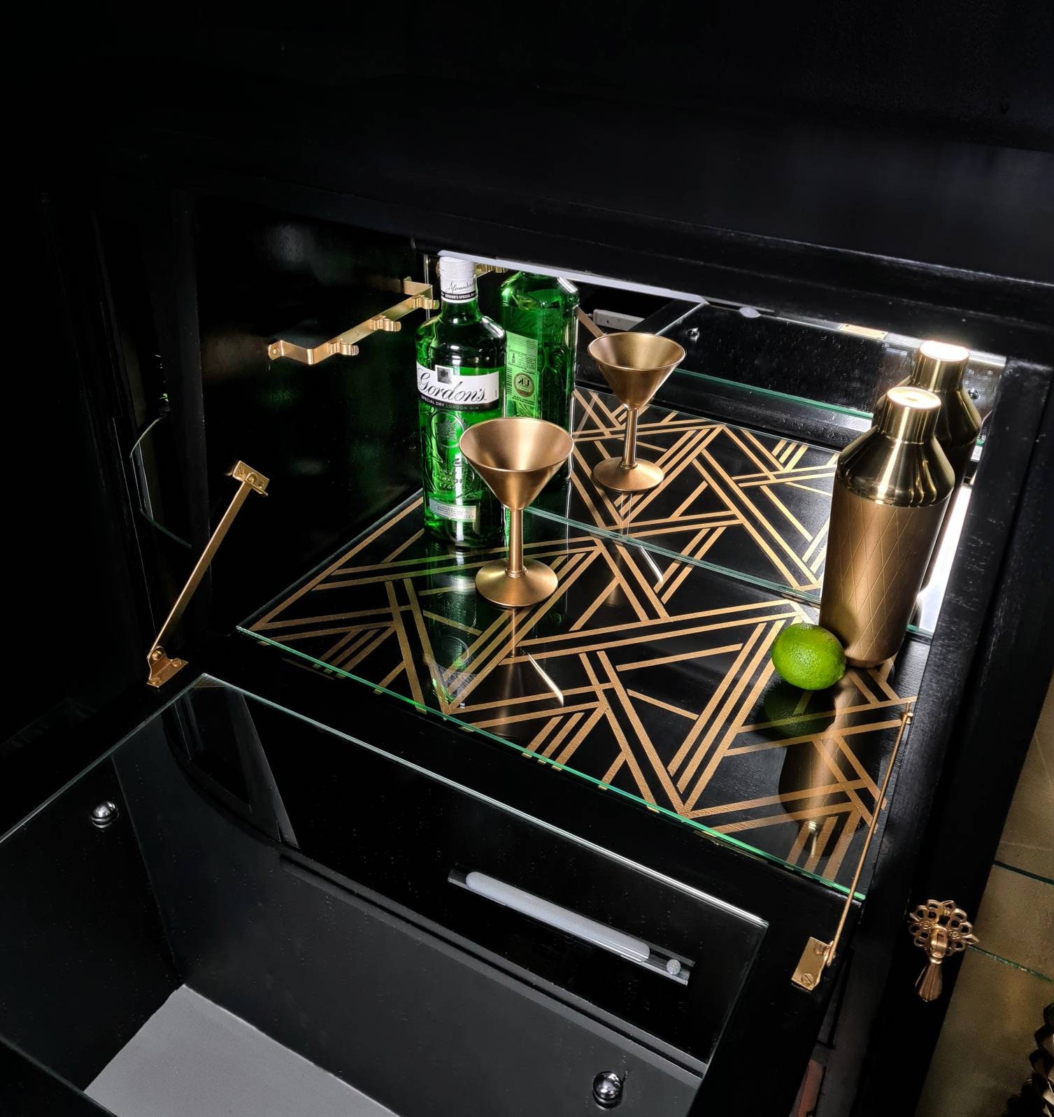 Vintage Glass Display Drinks Coctail Bar Etsy