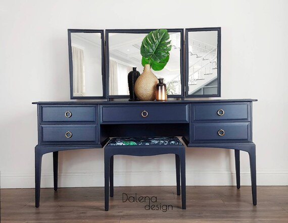 Sold Sold Stag Minstrel Dressing Table With Triple Mirror Etsy