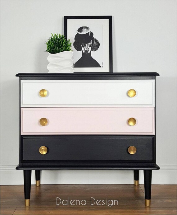 Sold Sold Little Black Chest Of Drawers Painted Dresser Etsy