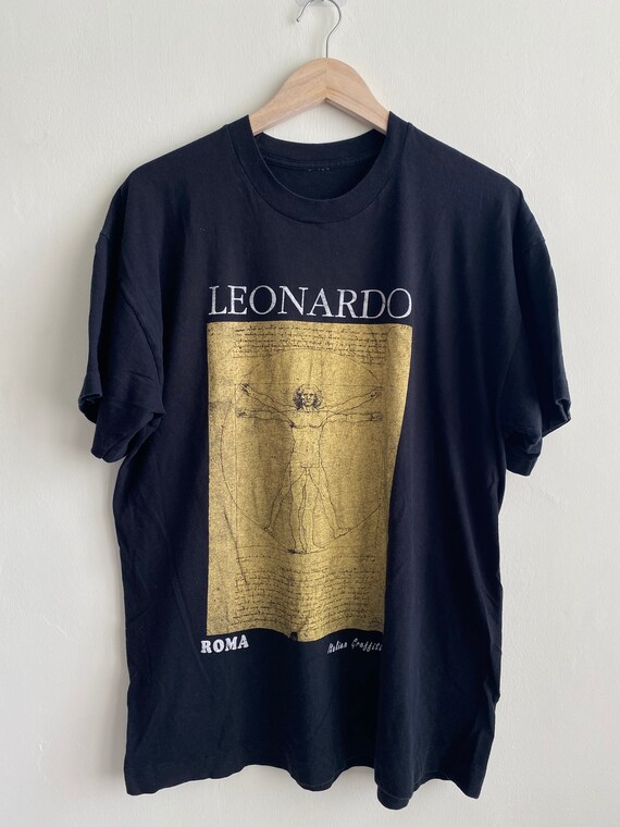 Vintage Leonardo Da Vinci art T shirt/ vintage art