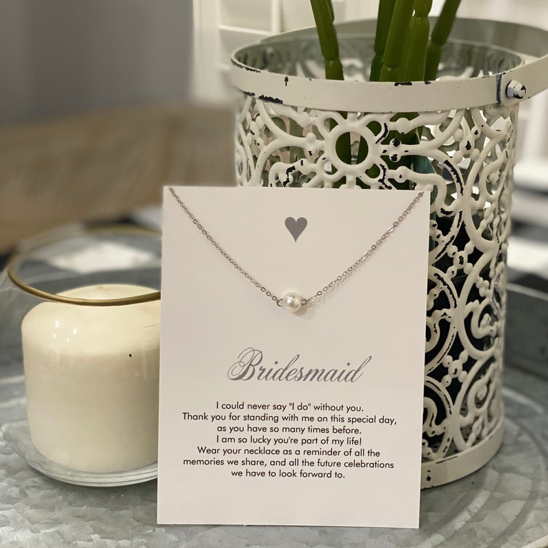 Bridesmaid Necklace Silver