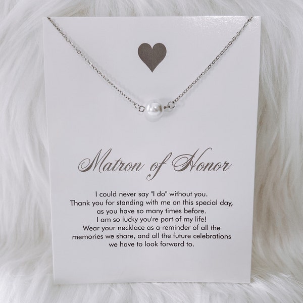 Matron of Honor Necklace + Card