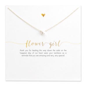 Pearl Flower Girl Necklace, Dainty Flower Girl Proposal Gift