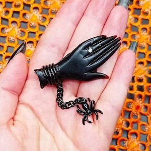 Bakelite Spider Pin Etsy UK