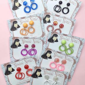 Piccoli orecchini a cerchio-Rockabilly-classici orecchini a cerchio-orecchini rockabilly-orecchini anni 50-Glamour anni 60