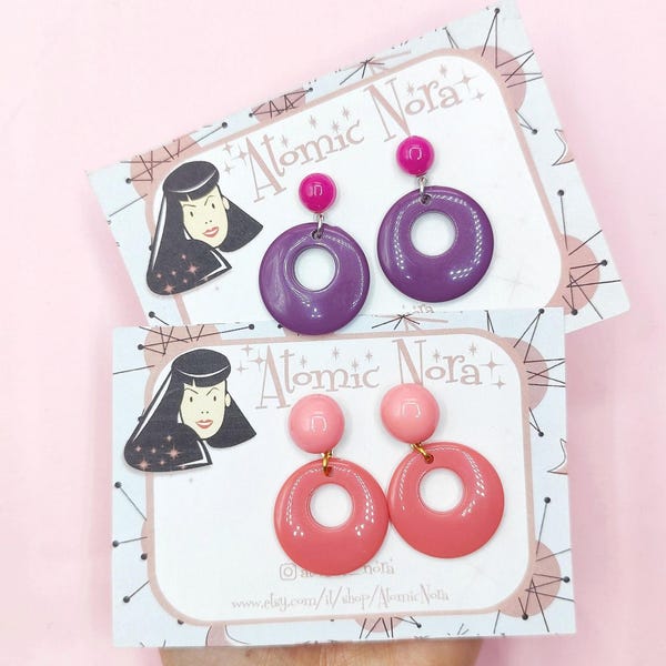 Classic hoops earrings-rockabilly-hoops earrings-rockabilly earrings-50s earrings 