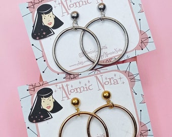 Marilyn Monroe Hoops earrings-XL Hoops earrings-bad girl earrings -Classic hoop earrings-rockabilly earrings-50s earrings